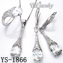 925 Sterling Silber Schmuck Set mit großem Stein (YS-1866)